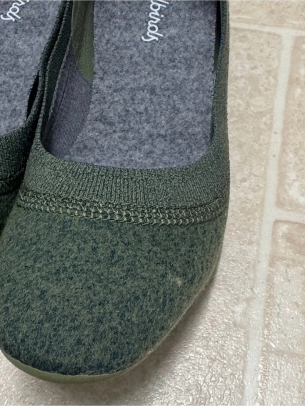 Allbirds Olive Green Wool Breezers Flats Size 6.5 US